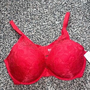 Auden Sublime Elegant Red Lace Push Up Bra Size 42DDD | NWT
